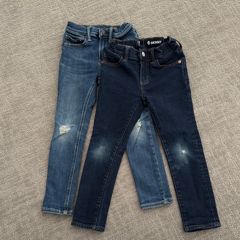 Kids Denim Skinny Jeans - Blue and Dark Blue